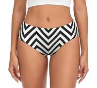 Slip Elasticizzati e Traspiranti da Donna con Stampa a Righe a Zig-Zag, Mutandine Comfort Flex