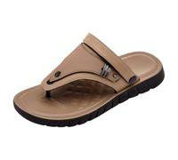 Slip estivi On spiaggia, infradito da uomo, con piedi piatti, suola morbida, resistente all'usura, comode e casual, da spiaggia, cachi, 40 EU