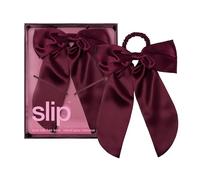 Slip Fiocco per capelli in pura seta, cremisi, fiocco oversize in seta di gelso con elastico per capelli integrato, riduce rotture, pieghe e crespo, accessorio per capelli di lusso