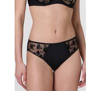 Slip Floral Embroidery in microfibra e tulle ricamato, nero Nero 2/S