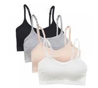 Slip in cotone saldo Set di 4 reggiseni da donna, reggiseno sportivo imbottito, reggiseno comodo, canottiere da yoga senza ferretti, reggiseni da donna imbottiti, gluteo, Le Noir, L