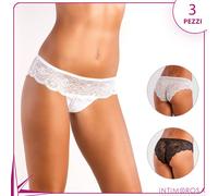 Slip Jadea in pizzo 1627 vita bassa set 3 pz