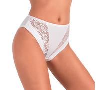 Slip jadea set 3 paia cotone modal elasticizzato mutanda con pizzo Made in italy (5°(large), Bianco)