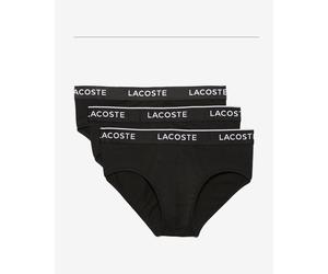 Slip Lacoste Plain Cotton Logo nero bianco (3 unità) - S