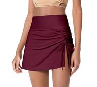 Slip Mestruali Donna Pantaloncini Da Bagno Da Donna Con Coulisse Con Gonna Con Slip Da Donne Per Nuoto Spiaggia Gonna A Fessura Modesto Costumi Da Bagno Tankini Abiti Avvolgente Per Donne