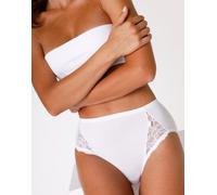 Slip midi Lovely Charme bianco in cotone elasticizzato con pizzo Bianco 3/M