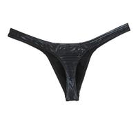 Slip Mutande Intimo Uomo Pantaloni Lucido Solido Elasticizzato T-Back Tanga
