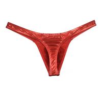 Slip Mutande Intimo Uomo Pantaloni Lucido Solido Elasticizzato T-Back Tanga