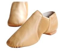 Slip On Dance Scarpe da Ballo Jazz Bambino Adulto Donna Uomo Pancia Balletto Moderno Palestra Jazzy Sneakers(Tan,31)