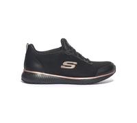 Skechers Squad Sr, Scarpe da ginnastica Donna, Black Flat Knit Rose Gold Trim, 37 EU