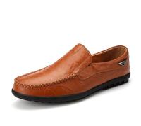 Slip-on-Loafer da uomo - Scarpe da guida traspiranti e comode, scarpe da lavoro per il tempo libero per viaggi, abbigliamento quotidiano, nero, giallo, marrone, marrone rosso
