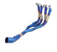 Slip On Motorcycle Exhaust Full System Front Header Link Pipe 60mm Escape Tube Per S1000RR S1000R(Blu)