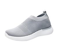 Slip on scarpe da ginnastica da donna calze a rete casual versatili commercio estero traspirante sport nuoto, Grigio, 6.5 UK 3X-Narrow