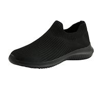 Slip on Scarpe da ginnastica da donna, leggere, da corsa, da donna, in rete, traspiranti, casual, per la primavera e l'inverno, Nero , 41 EU