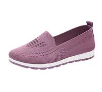Slip on Scarpe da ginnastica da donna, leggere, da donna, in rete, solide, traspiranti, per corsa, da donna, Lilla, 39 EU