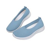 Slip on Scarpe da ginnastica da donna nuova rete elastica fondo spesso traspirante non un piede staffa per il tempo libero comode scarpe casual acqua taglia 4, Azzurro, 37 EU