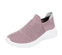 Slip on scarpe sportive da donna, leggere, da ginnastica, da donna, in rete, traspiranti, comode, da corsa, per la primavera e l'inverno, Colore: rosa., 40 EU