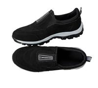 Slip on Sneaker da uomo, extra large, per alleviare il dolore, per diabetici, per camminare, comode, ortopediche, antiscivolo, scarpe da corsa per uomini, scarpe da ginnastica antiurto, Nero , 38 EU