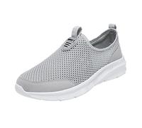 Slip On Sneaker da uomo, scarpe da passeggio, scarpe estive in rete, per il tempo libero, antiscivolo, scarpe da corsa su strada, palestra, scarpe da ginnastica piatte senza lacci, beige., 41 EU