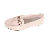 Slip on Sneakers da donna in ecopelle, scarpe da vela, traspiranti, tinta unita, per il tempo libero, sport, mocassini, casual, scarpe da balerina, scarpe basse, beige., 40 EU