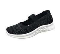Slip On Sneakers da donna nere estive diabetiche scarpe in tessuto mesh traspirante scarpe per il tempo libero leggere scarpe da passeggio larghe comode scarpe da ginnastica all'aperto, Nero , 36 EU