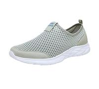 Slip on Sneakers da donna, scarpe da passeggio, in rete, traspiranti, leggere, suola morbida, scarpe da corsa, scarpe casual, grigio., 44 EU