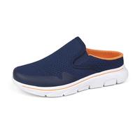 Slip On Sneakers da donna, scarpe piatte alla moda, in rete, comode, scarpe sportive per camminare, fitness, sneaker, traspiranti, per attività all'aria aperta, per il tempo libero, Blu scuro, 43 EU