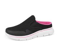 Slip On Sneakers da donna, scarpe piatte alla moda, in rete, comode, scarpe sportive per camminare, fitness, sneaker, traspiranti, per attività all'aria aperta, per il tempo libero, Rosa caldo, 39.5