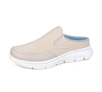 Slip On Sneakers da donna, scarpe piatte alla moda, in rete, comode, scarpe sportive per camminare, fitness, sneaker, traspiranti, per attività all'aria aperta, per il tempo libero, beige., 37.5 EU