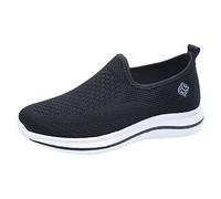 Slip on Sneakers, traspiranti, comode, scarpe sportive in rete, suola morbida, antiscivolo, palestra, fitness, da donna, Nero , 37 EU
