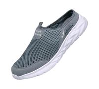 Slip on Walking Scarpe da ginnastica per gli uomini Estate Moda Uomo Singolo Piede Staffetta Sneakers Semi Hollow Mesh Confortevole Scarpe Casual, Grigio, 42 2/3 EU