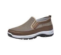 Slip Ortopedico On Uomo Sneaker Morbida Impermeabile Scarpe da Corsa Stretch Mesh Scarpe da basket Casual Spesse Scarpe da trekking Air Cushion Scarpe da jogging Scarpe da trail, marrone, 43 EU