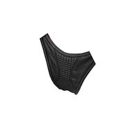 Slip Pantaloni String Tanga in nappa gesomkt Leda Pol 5518, colore nero