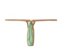 Slip perizoma da uomo con tasca trasparente - perizoma con design aperto | Biancheria intima da uomo rinfrescante e minimalista, Stil_h01 verde, S