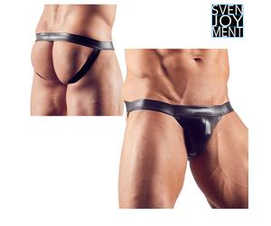 Slip Perizoma Uomo con Fasce Elastiche Nere Lucide Svenjoyment Sexy Jock String