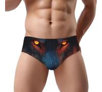 Slip respirabili della stampa della biancheria intima del bikini del triangolo degli uomini della stampa 3d, Lupo 2., 3XL