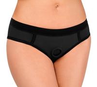 Slip Strap-On Panty Bad Kitty Lingerie Sensuale Microfibra Anello O-Ring Nero