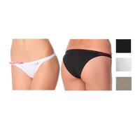 Slip Tanga Jadea Donna Bianco Nero Cotone Elastico Modal Mutandina Pezzi 6 Sexy