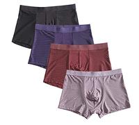 Slip Uomo 4Pcs Fibre De Bambou Plus Shorts De Grande Taille Sous-vêtements Respirants 5XL 6XL 7XL 8XL-Une_XL_4 pièces