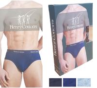 Slip uomo bielastico 3 o 6 pezzi HENRY COTTON'S HC/SU/A2 Cotone MADE IN ITALY