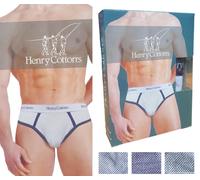 Slip uomo bielastico 3 o 6 pezzi HENRY COTTON'S HC/SU/A3 Cotone intimo fantasia