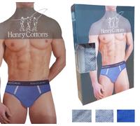 Slip uomo bielastico 3 o 6 pezzi HENRY COTTON'S HC/SU/A7 Cotone intimo fantasia