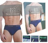 Slip uomo bielastico 3 o 6 pezzi HENRY COTTON'S HC/SU/A9 Cotone MADE IN ITALY