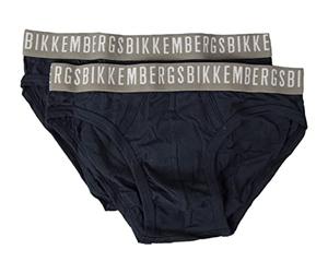 Slip Uomo Bikkembergs Confezione 2 Pezzi Elastico a Vista Cotone Elasticizzato Underwear Articolo BKK1USP02BI Bipack Briefs, Navy, M - EU M - US S - FR 3