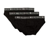 Bikkembergs Slip Uomo Confezione 3 Pezzi Mutande Elastico a Vista Cotone Elasticizzato Underwear Articolo BKK1USP02TR Tri-Pack, Black, M