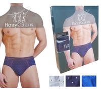 Slip uomo cotone elasticizzato 3 o 6 pezzi Henry Cotton Hc/Su/A8 intimo fantasia