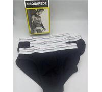 Slip Uomo Dsquared2 DCX610040 Brief Tri-Pack Nero Dsquared D2 con Logo confezion