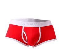 Slip Uomo Solid Pouch Mutande Pantaloncini Bulge Sexy Breathe da Uomo Mutande Triangolo (Red, M)