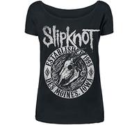 Slipknot Flaming Goat Donna T-Shirt Nero S 100% Cotone Largo