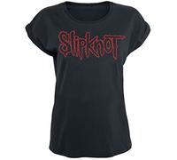 Slipknot Logo Donna T-Shirt Nero 100% Cotone Largo